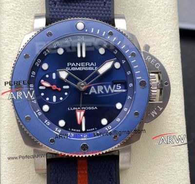 VS Factory Panerai PAM 1507 Submersible GMT Luna Rossa Blue Dial Steel Case Watch